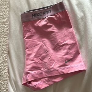 Baby pink Nike pro shorts